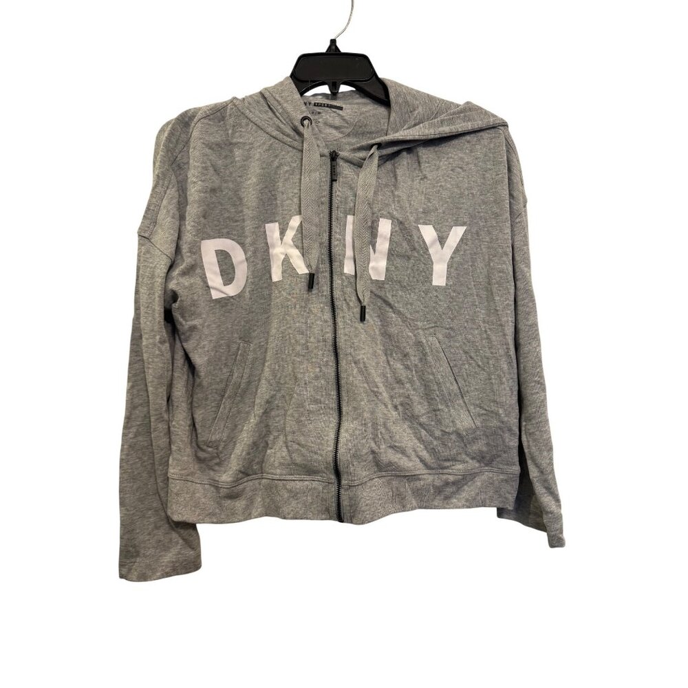 DKNY Sport Womens Gray Zip-Up Hoodie M